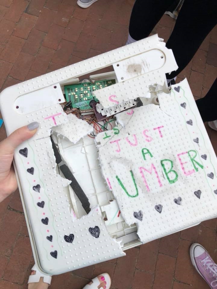 image of a destroyed weight scale