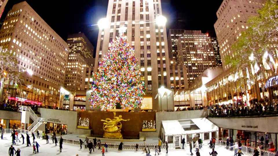 New York by Rail Ice Skating at Rockefeller Center