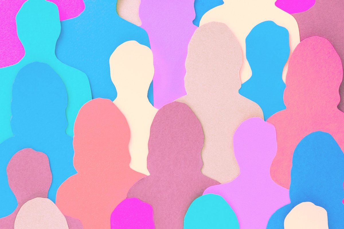 colorful silhouettes of people