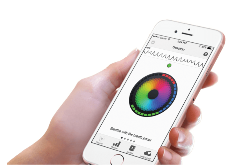 holding phone with biofeedback technology