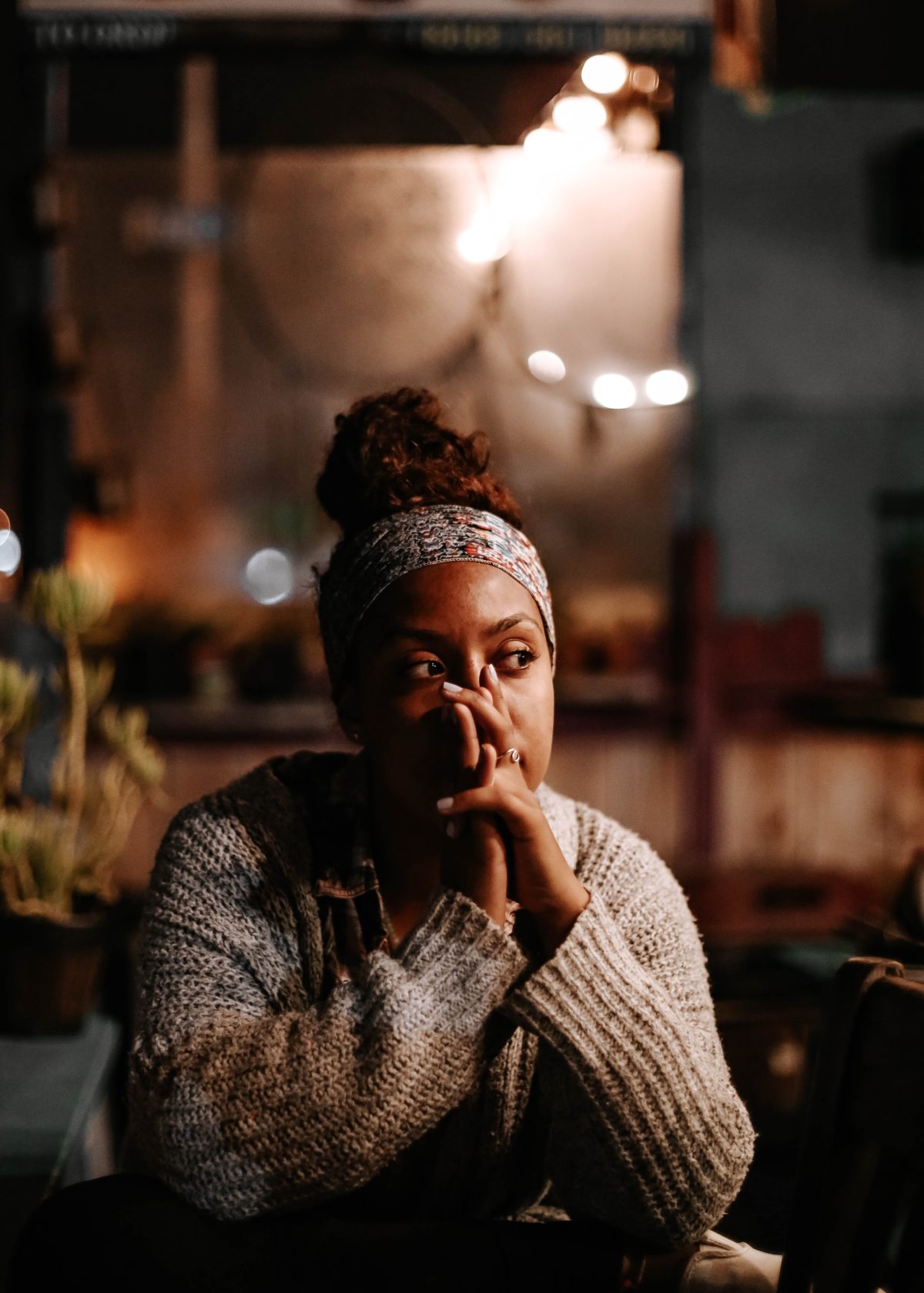 woman looking distressed