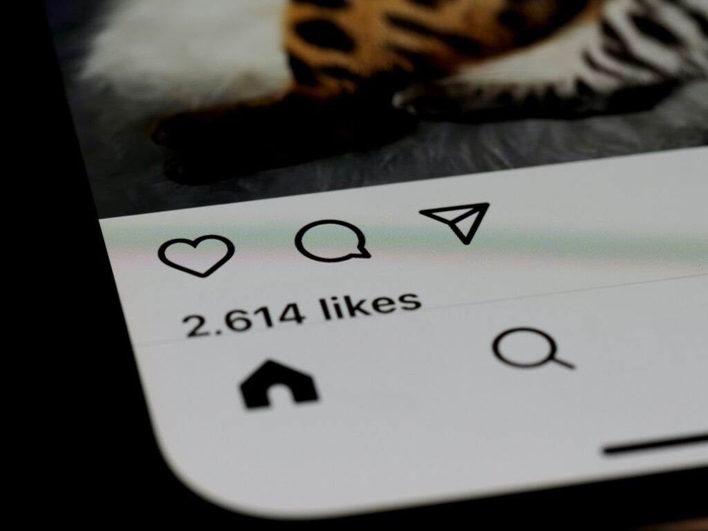 the bottom edge of a phone shows a like count on an instagram post
